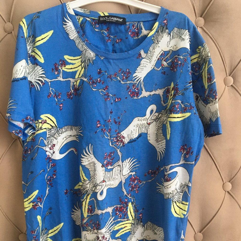DOLCE & GABBANA Printed Crew Neck T-Shirt Size: M | IT46